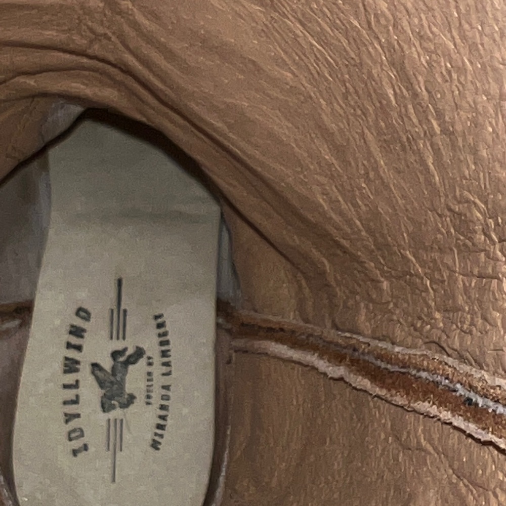 Brown leather boots